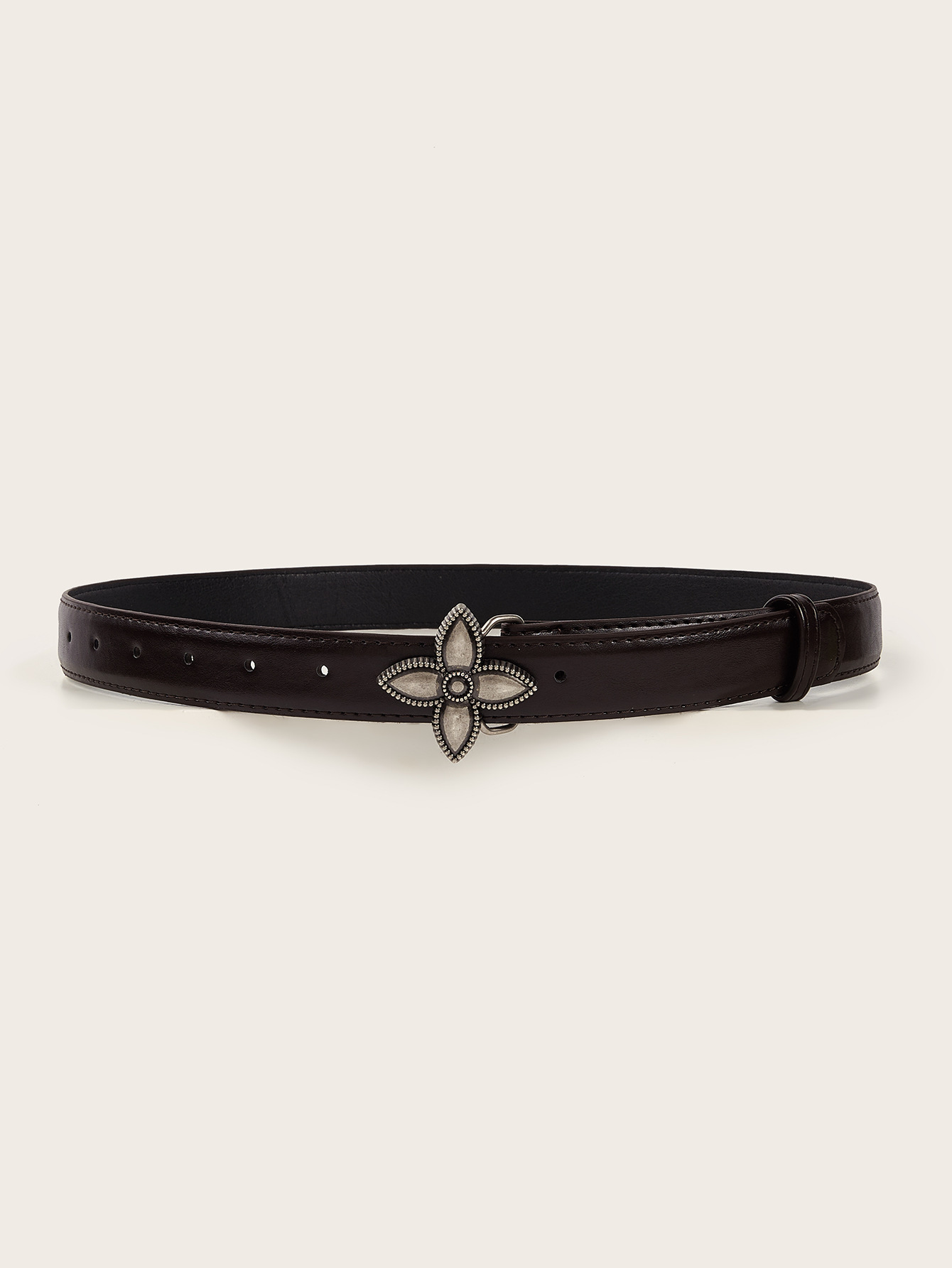 Simple Retro Metal Flower Snap Belt - Image 3