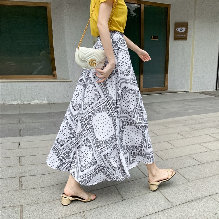 Retro Fashion Ethnic Big Swing A-line Skirt - Image 3