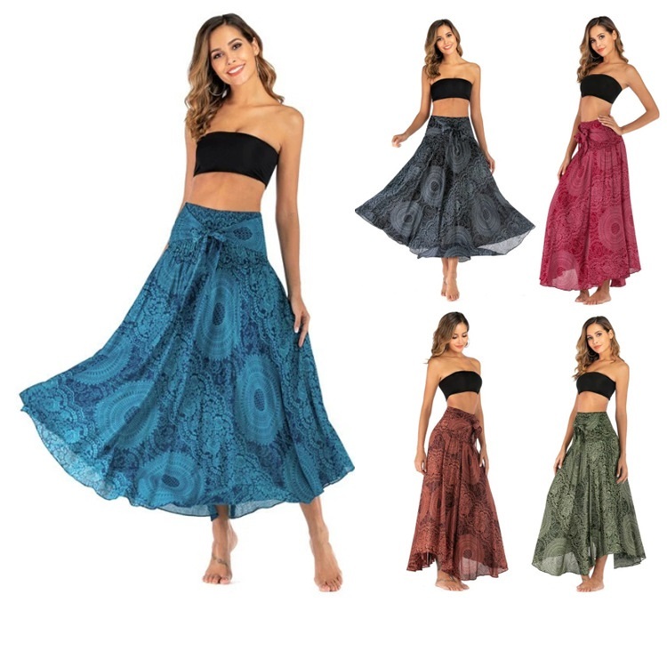 Ladies Fashion Two-Piece Swing Boho Skirt