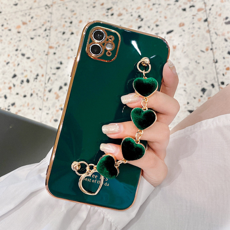 Silicone Shiny Heart Mobile Phone Case