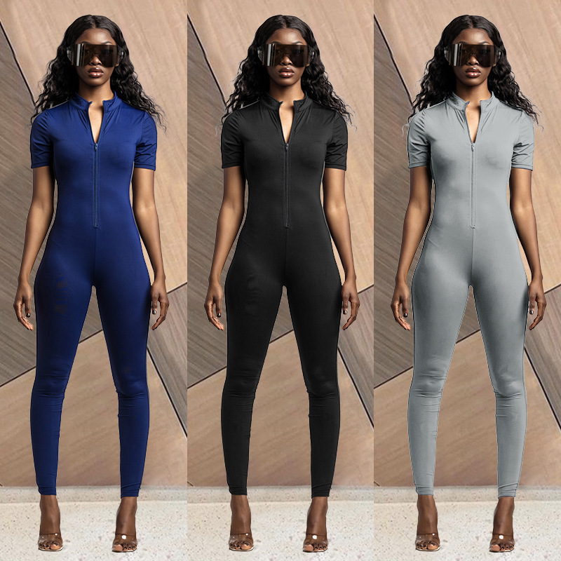 Women's Casual Sports Solid Color Jumpsuit