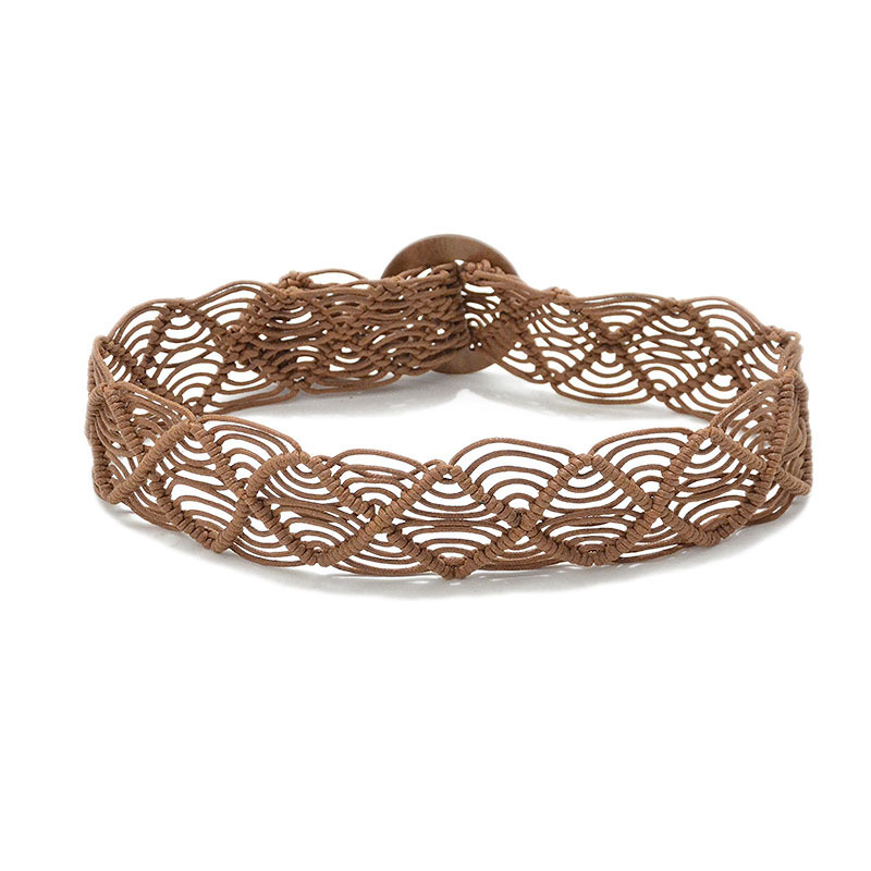 Vintage Woven Wooden Buckle Belt - Image 3