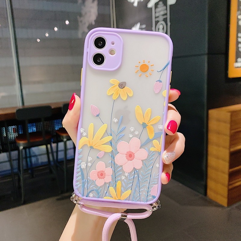 Lavender Floral Lanyard Phone Case - Image 4