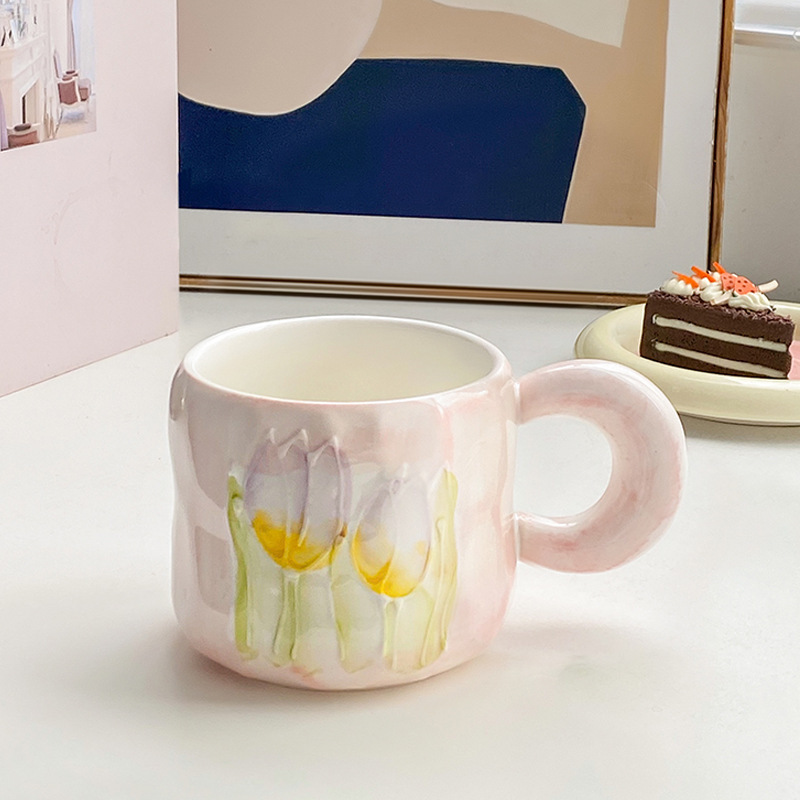 Ins Cute Tulip Ceramic Mug - Image 3