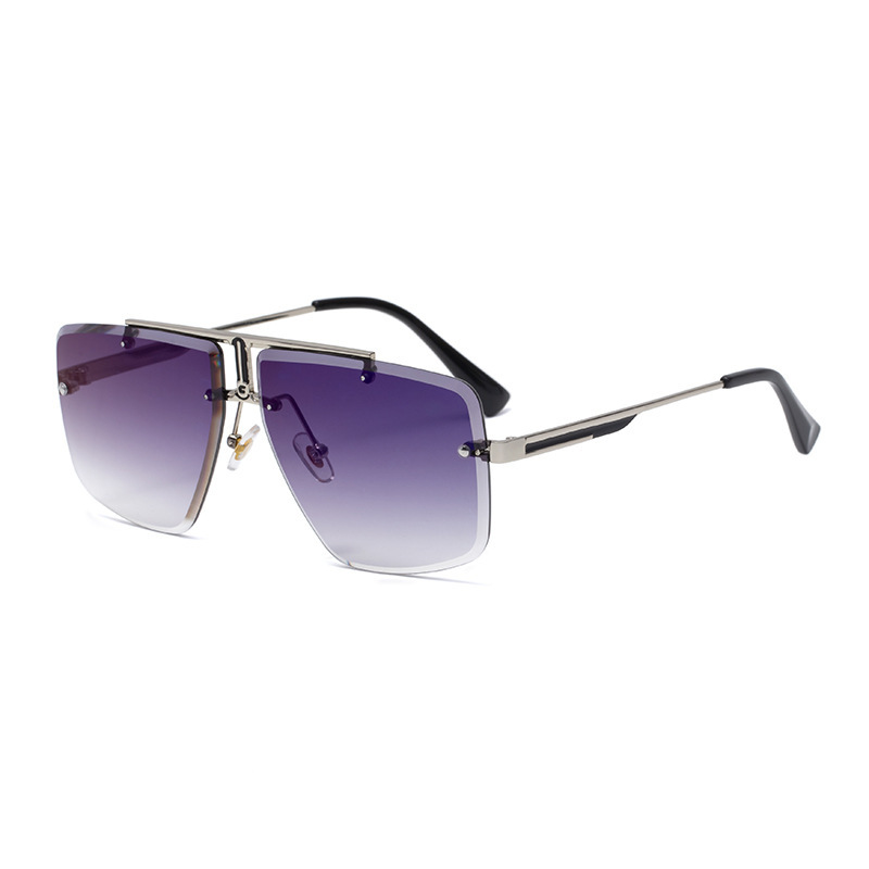 Rimless Cut-Edge Square Sunglasses - Image 2