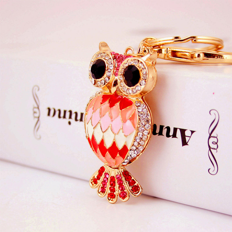 Creative Diamond Inlaid Owl Car Keychain Pendant - Image 10