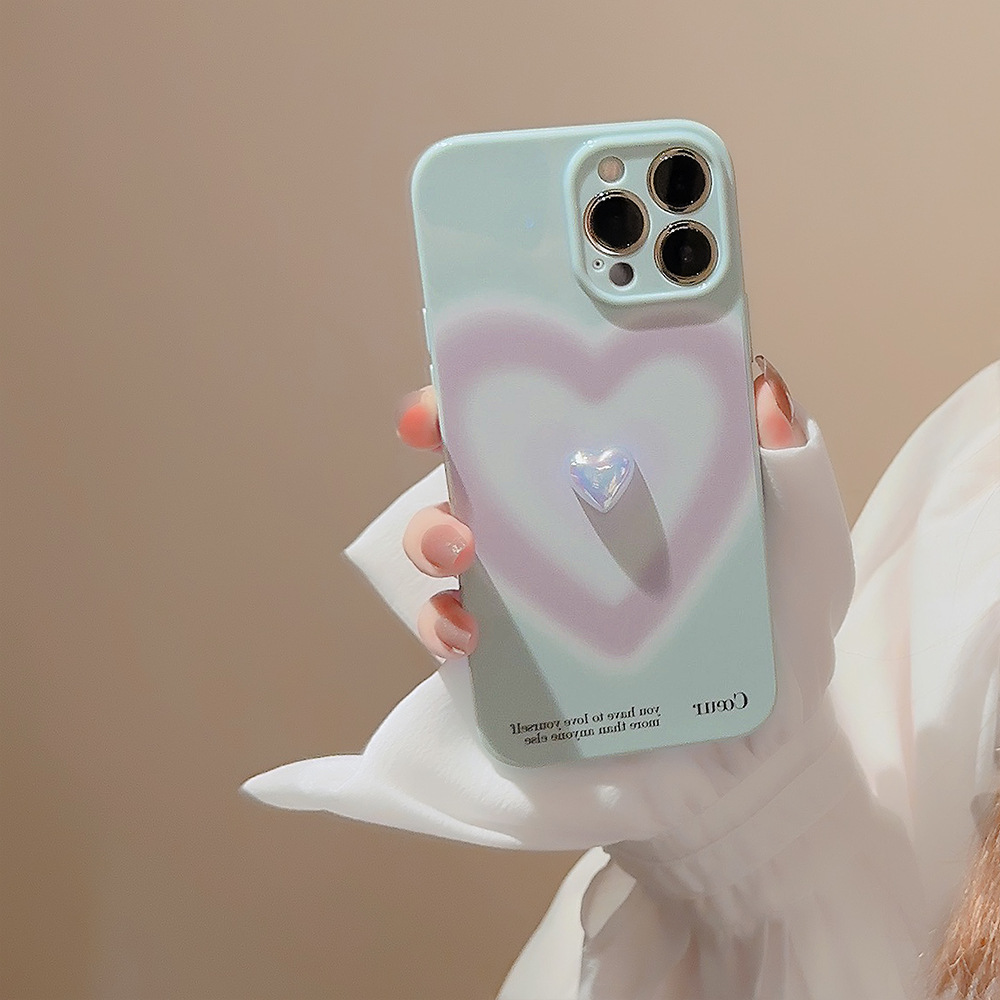Gradient Electroplating Love Phone Case - Image 2