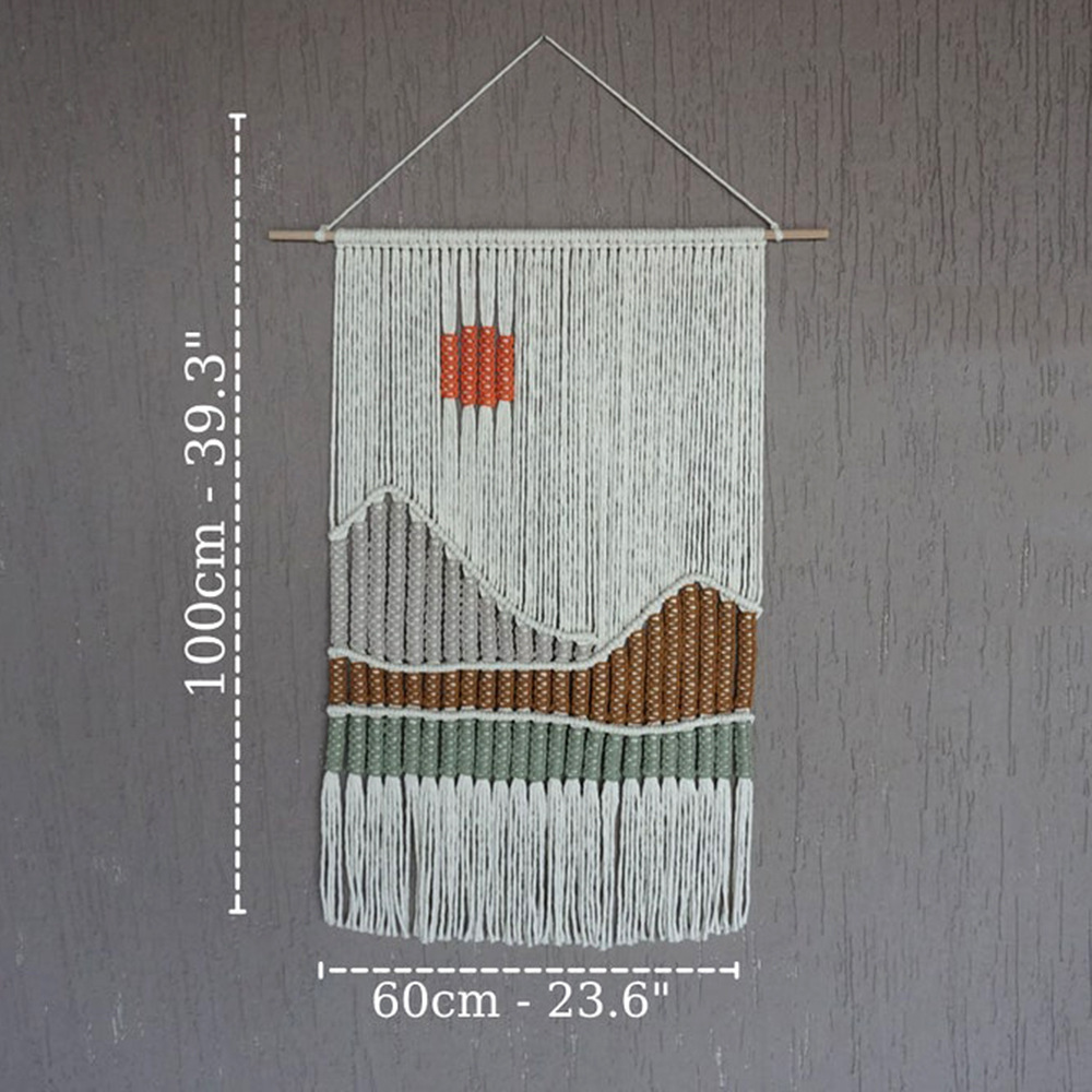 Hand Woven Tapestry Landscape Fringe - Image 6