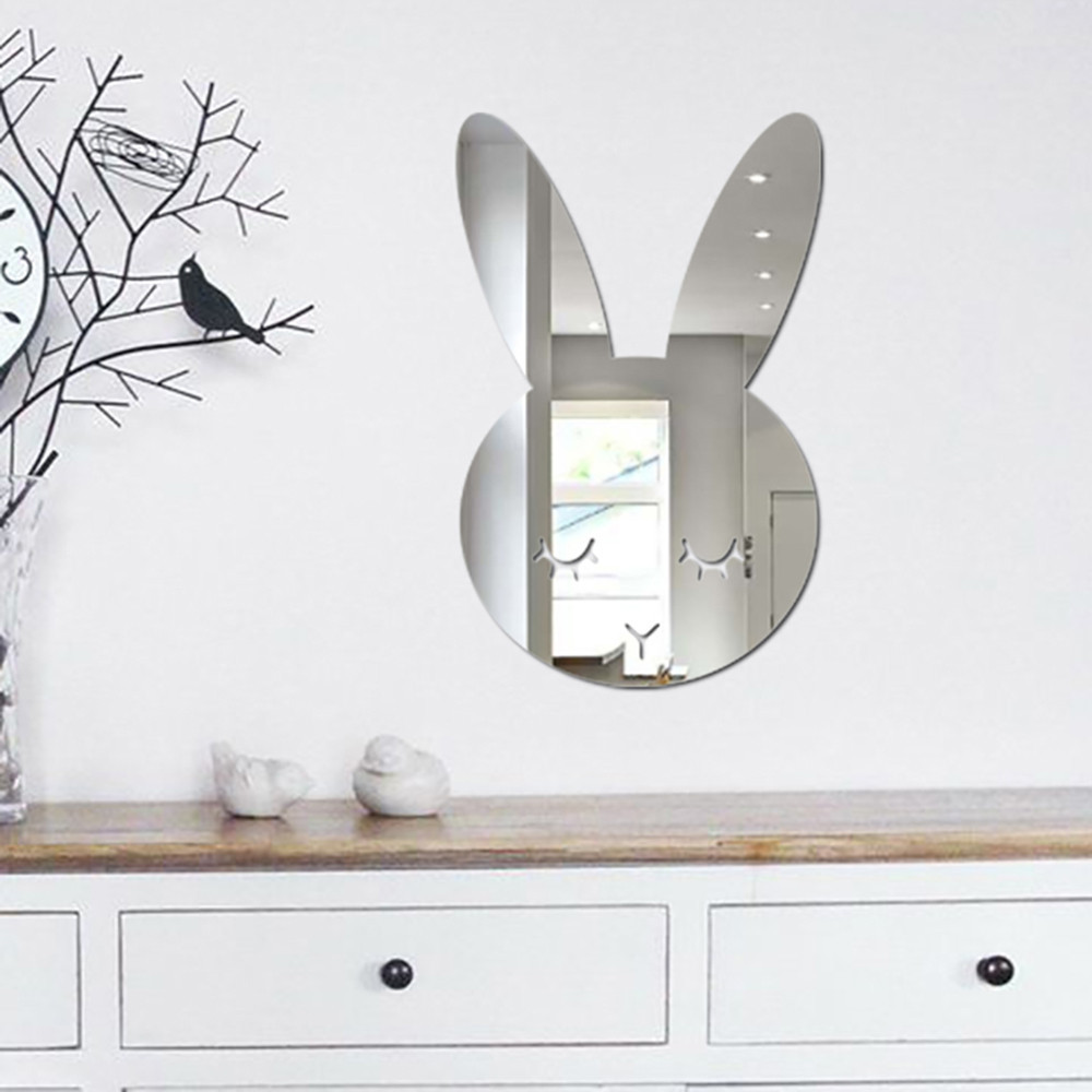 Bunny Head Mirror Wall Sticker