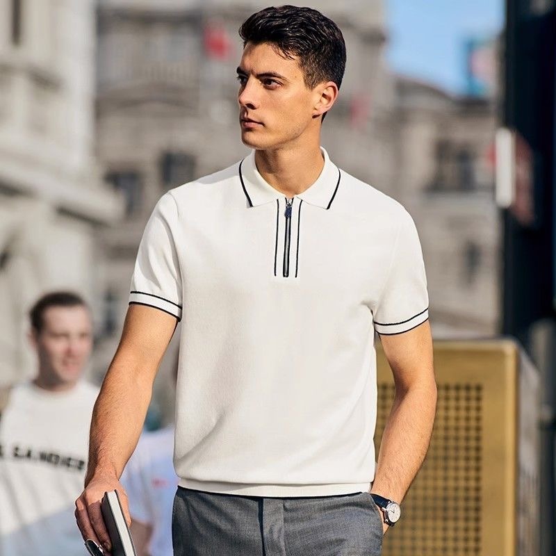 Casual Fashion Zipper Polo Tops