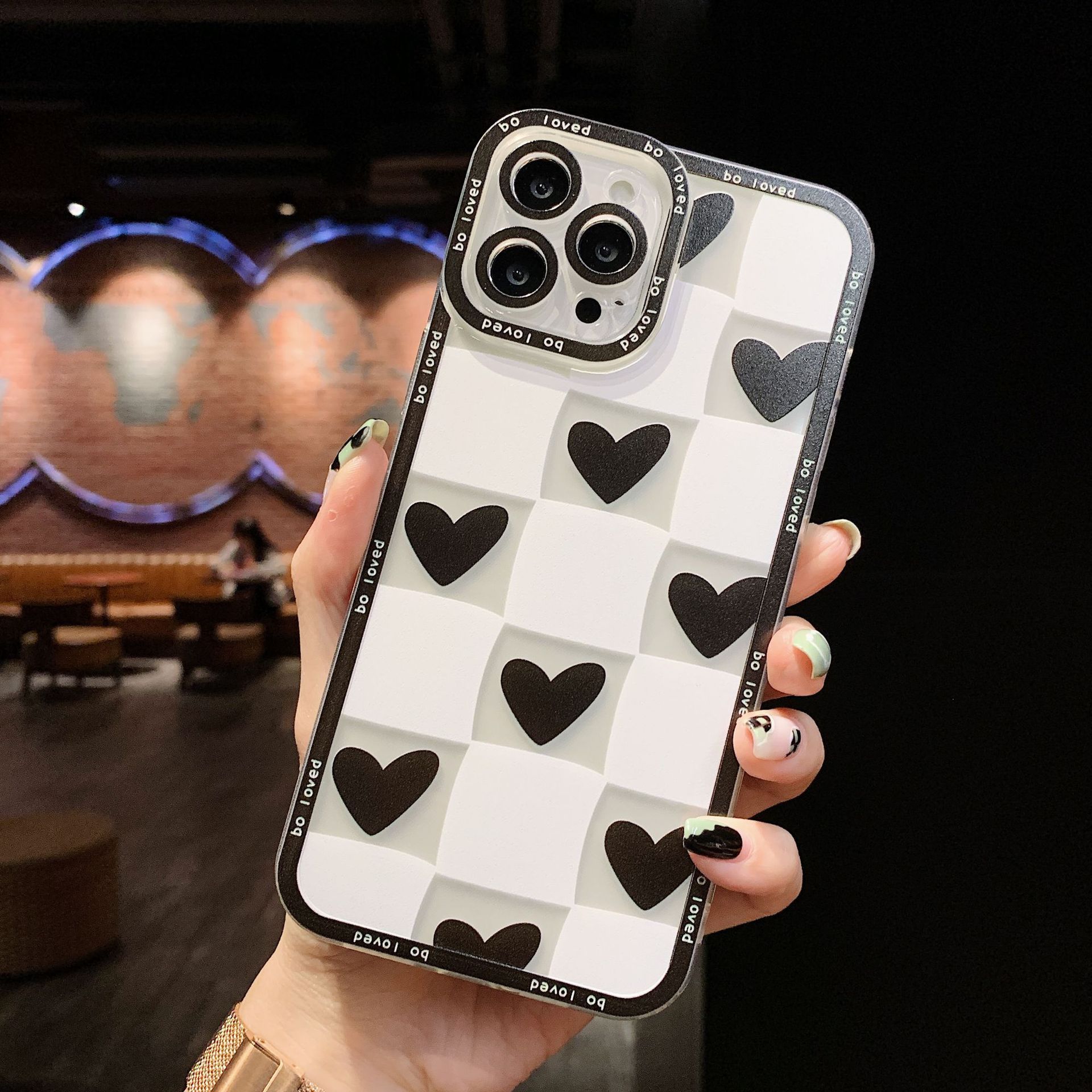 Ins Chessboard Love Phone Case - Image 3