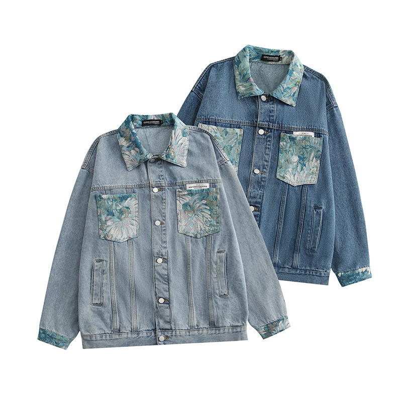 Printed Loose Couple's Denim Jacket - Image 3