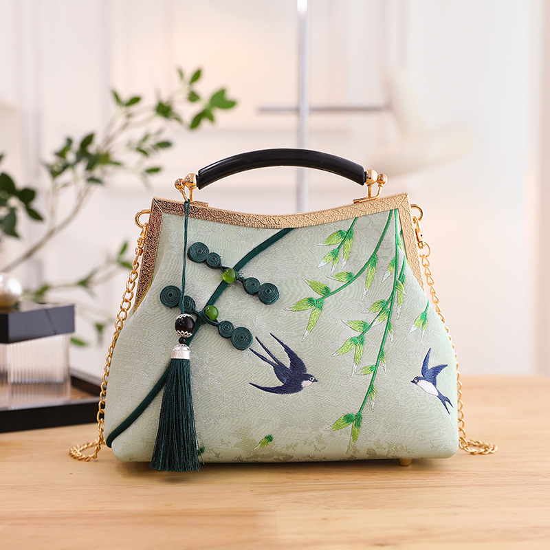 Lucky Bamboo Embroidery Handbags - Image 4