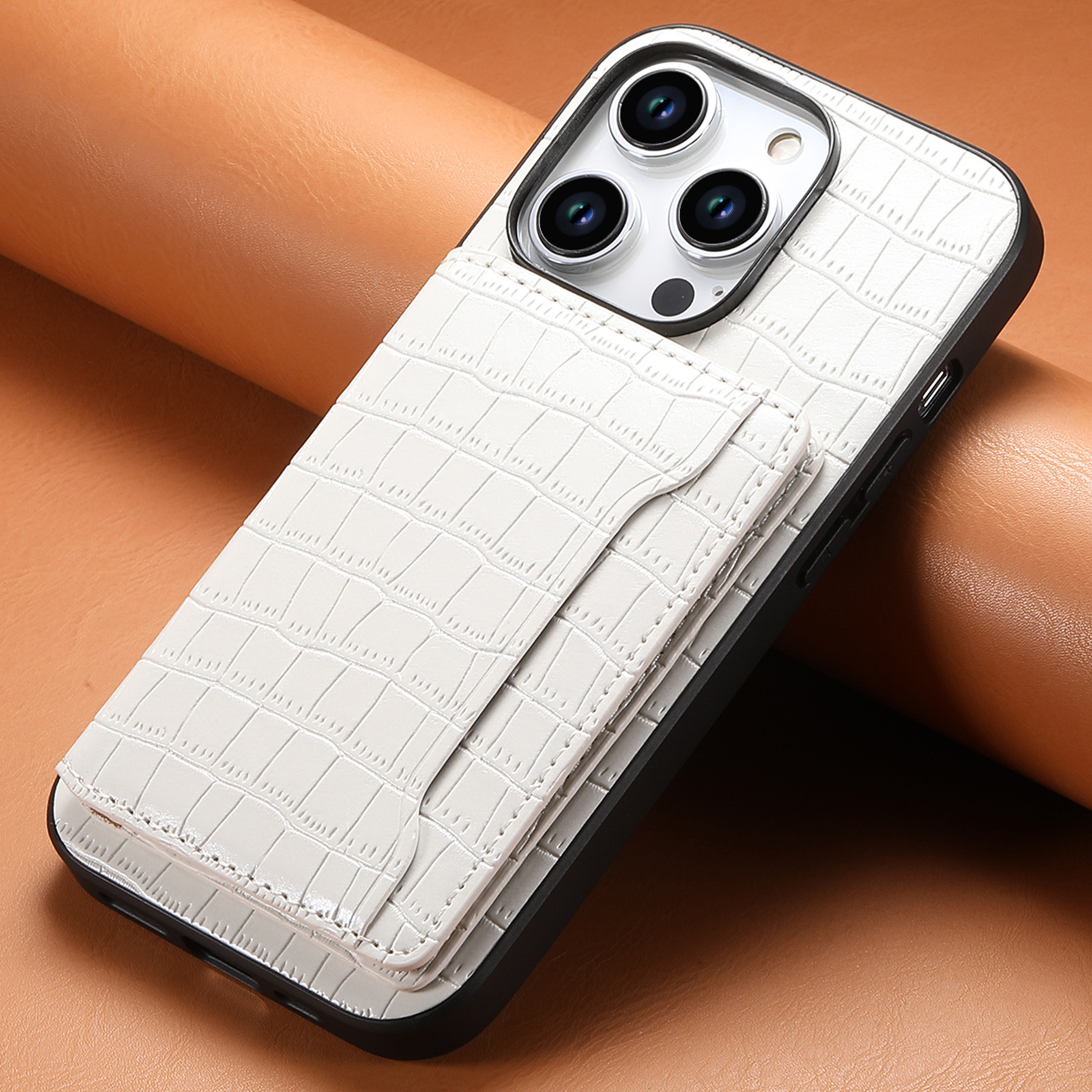 Leather Card Pattern Phone Case - Image 4
