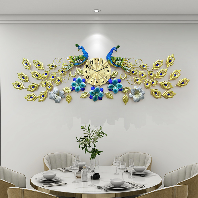 European-Style Peacock Wall Clock - Image 4