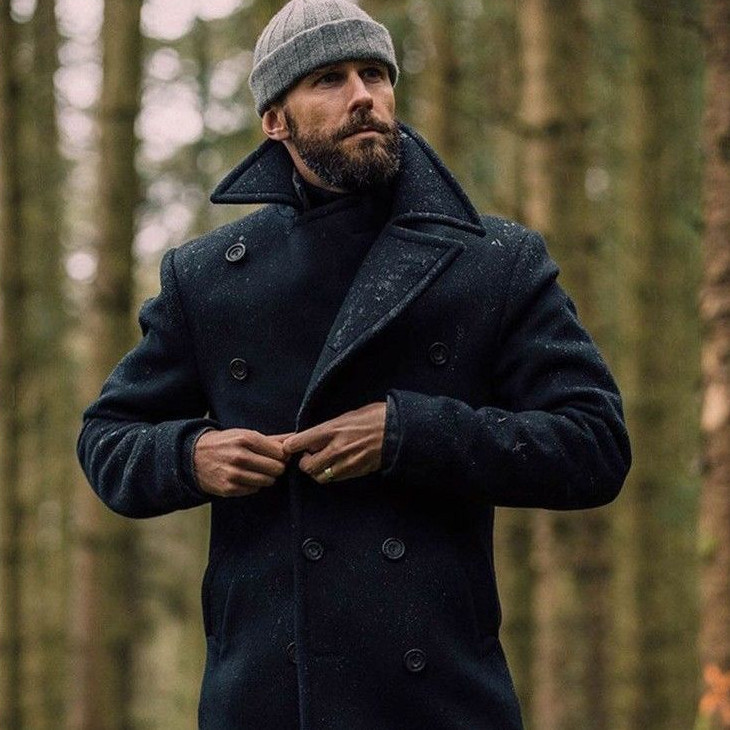 Mid-length Long Sleeve Woolen Coat