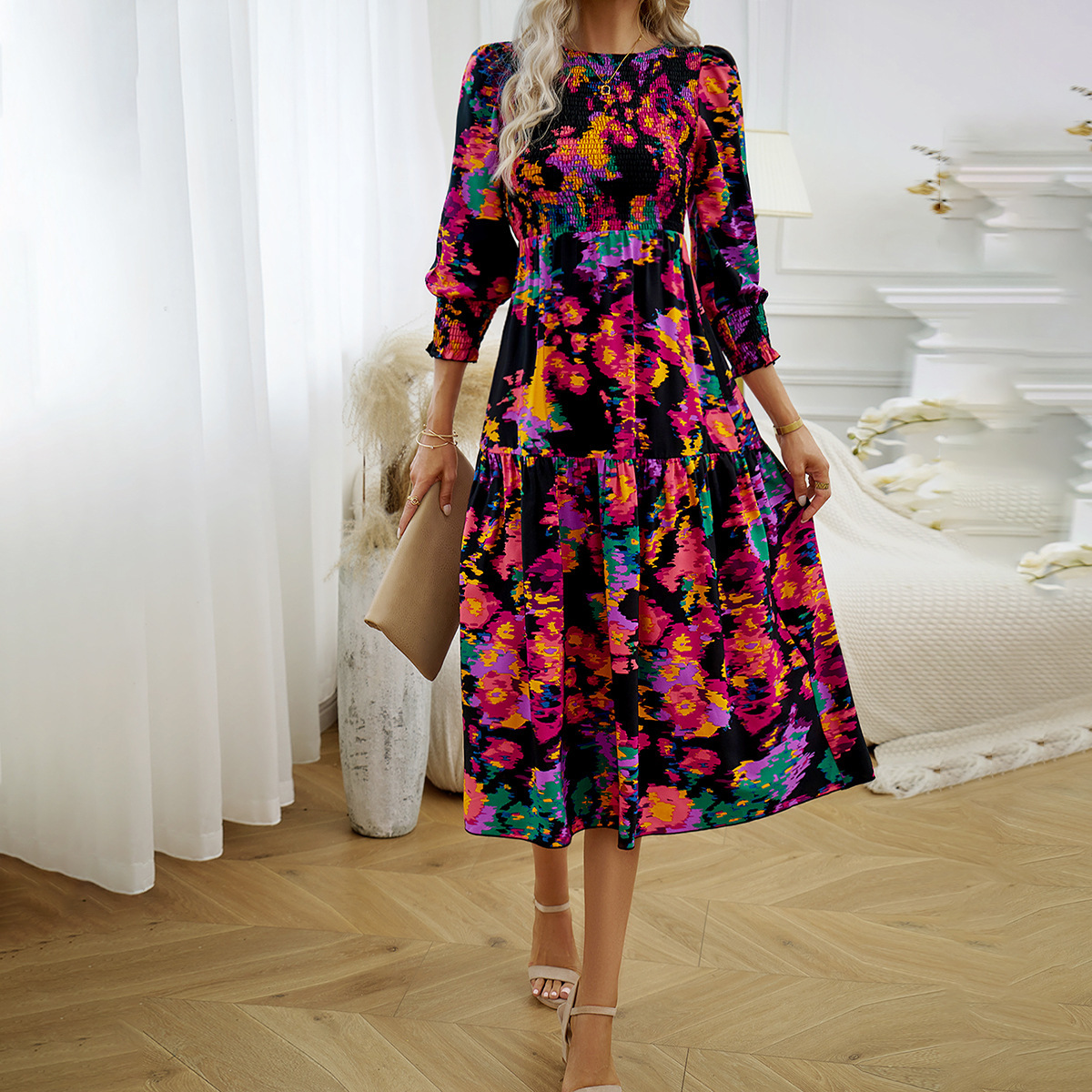 Women's Printed Temperament Elegant Dress - Image 5