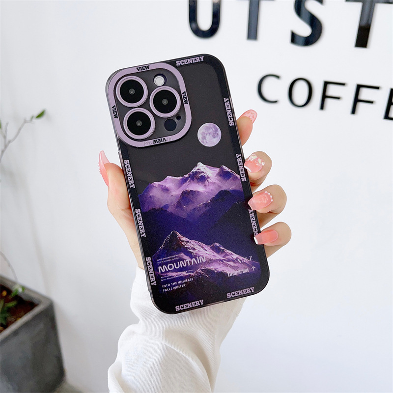Dark Purple Landscape Mountain Peak Case