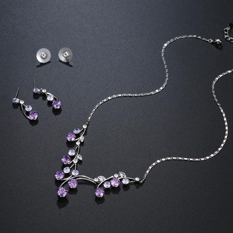 Purple Rhinestone Diamond Jewelry Set - Image 3