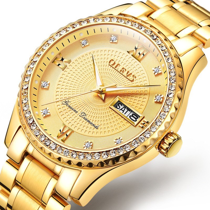 Enamel Stone Luminous Watch with Calendar