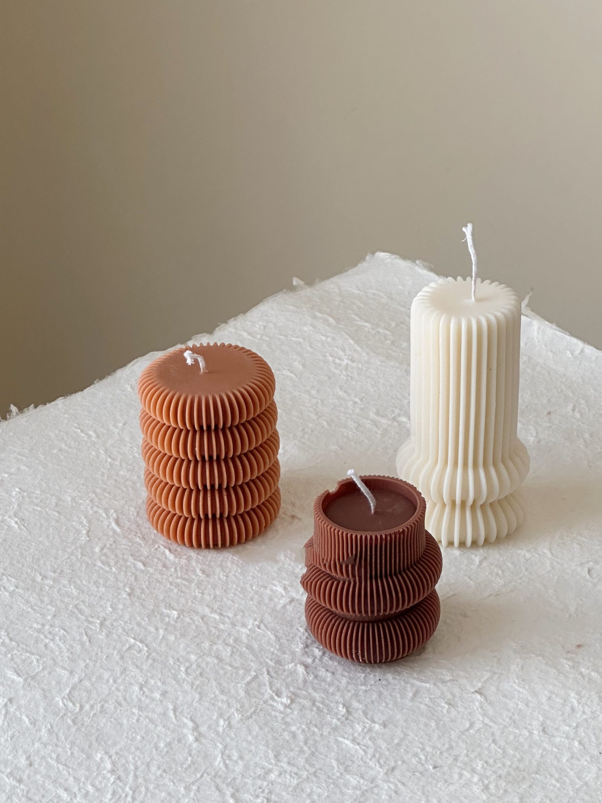 Striped Cylinder Handmade Aromatherapy Candle - Image 10