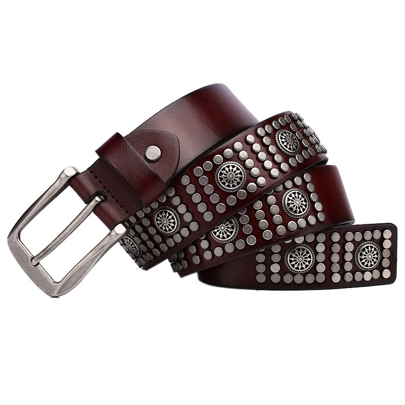 Fashion Rivet Cowhide Punk Belt - Image 6