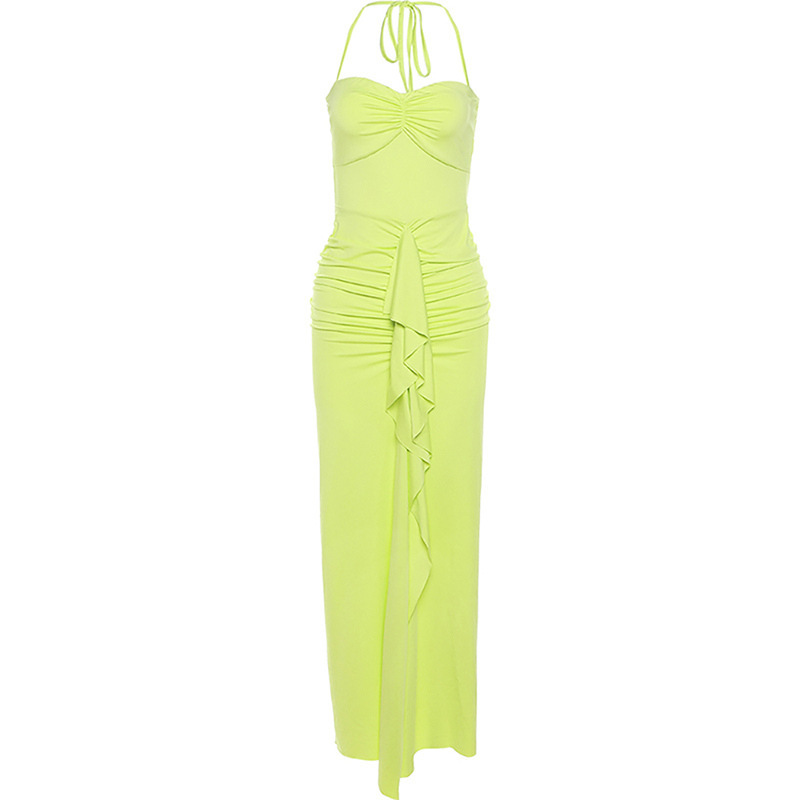 Fashion Pleating Slit Slim-Fitting Dress - Image 2