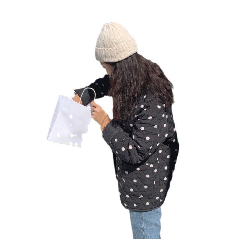 Polka Dot Double Pocket Quilted Jacket - Image 3