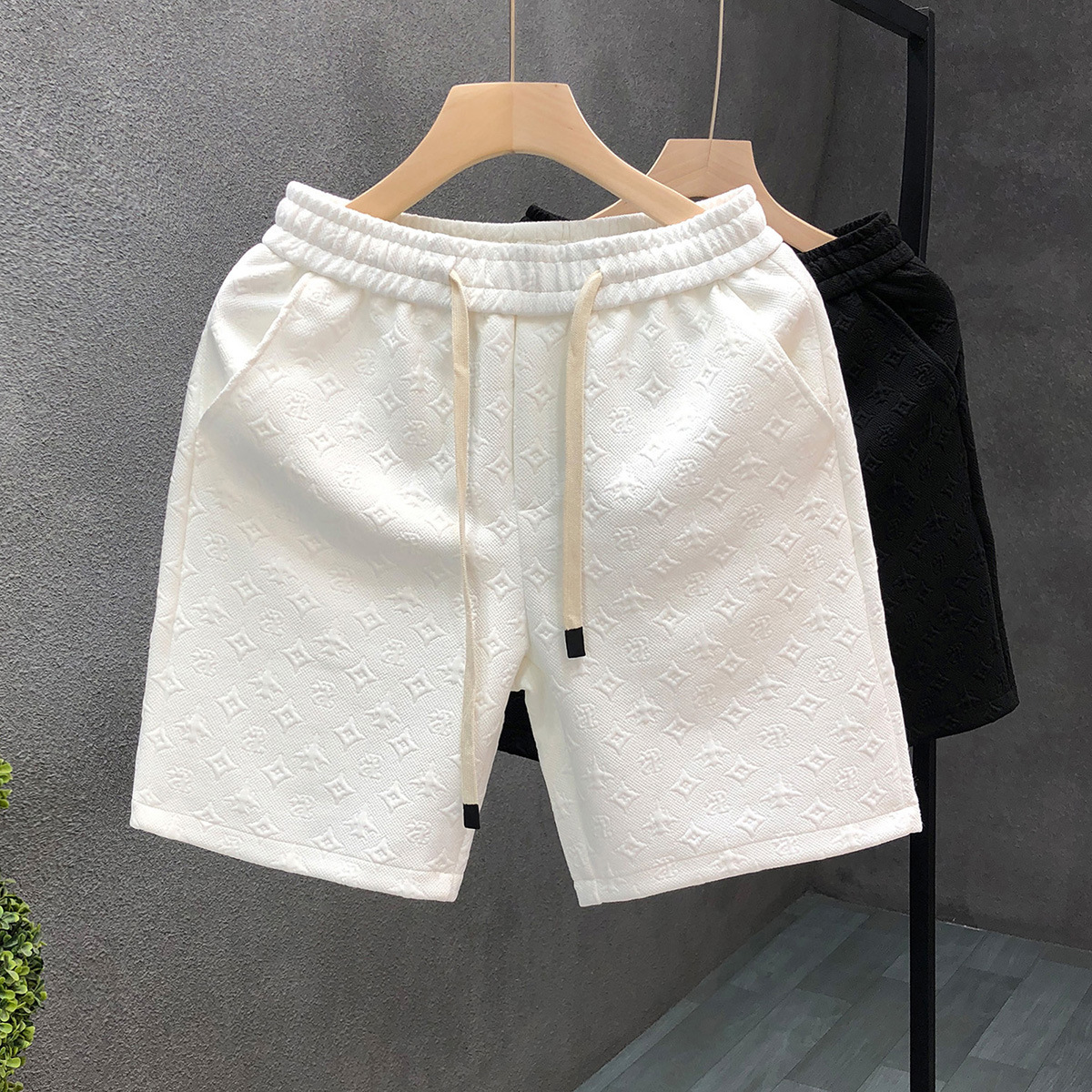 White Jacquard Shorts
