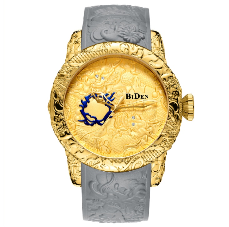 Fashion 3D Engraved Dragon Luxury Sport Male Clock