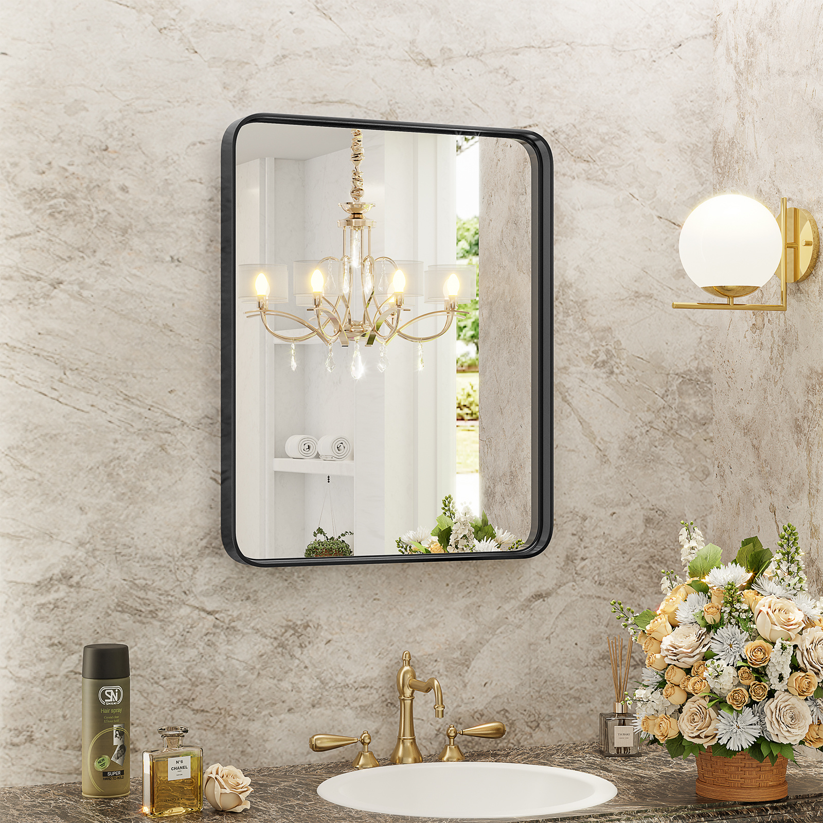 Wall Rectangle Vanity Bathroom Mirror - Image 5