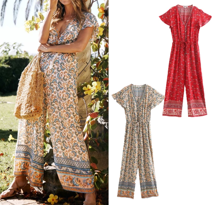 Women's Printed Casual Jumpsuit Pants - Image 6