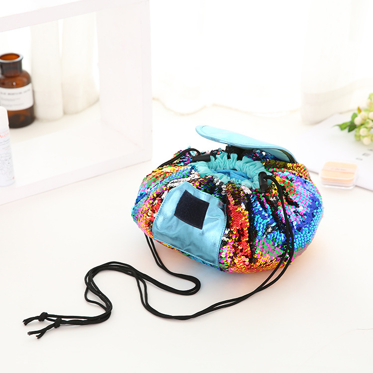 Mermaid Sequins Drawstring Cosmetic Bag - Image 2