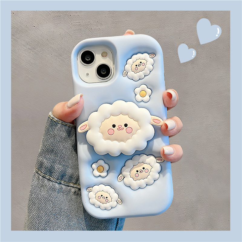 Cartoon Sheep Stand Phone Case - Image 5