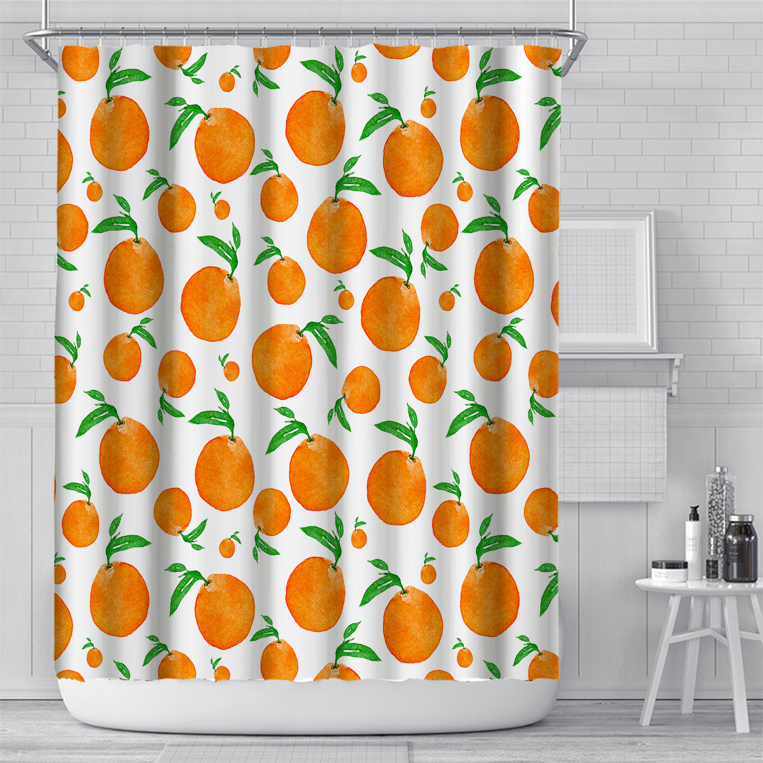 Plant Waterproof Digital Printing Bathroom Curtain