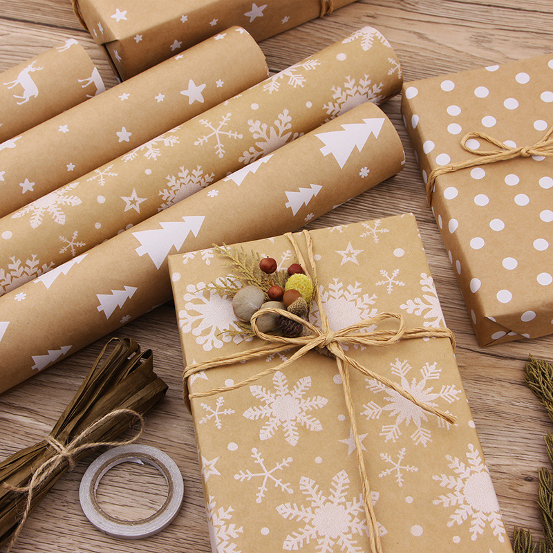 Christmas Tree Snowflake Gift Wrapping Paper