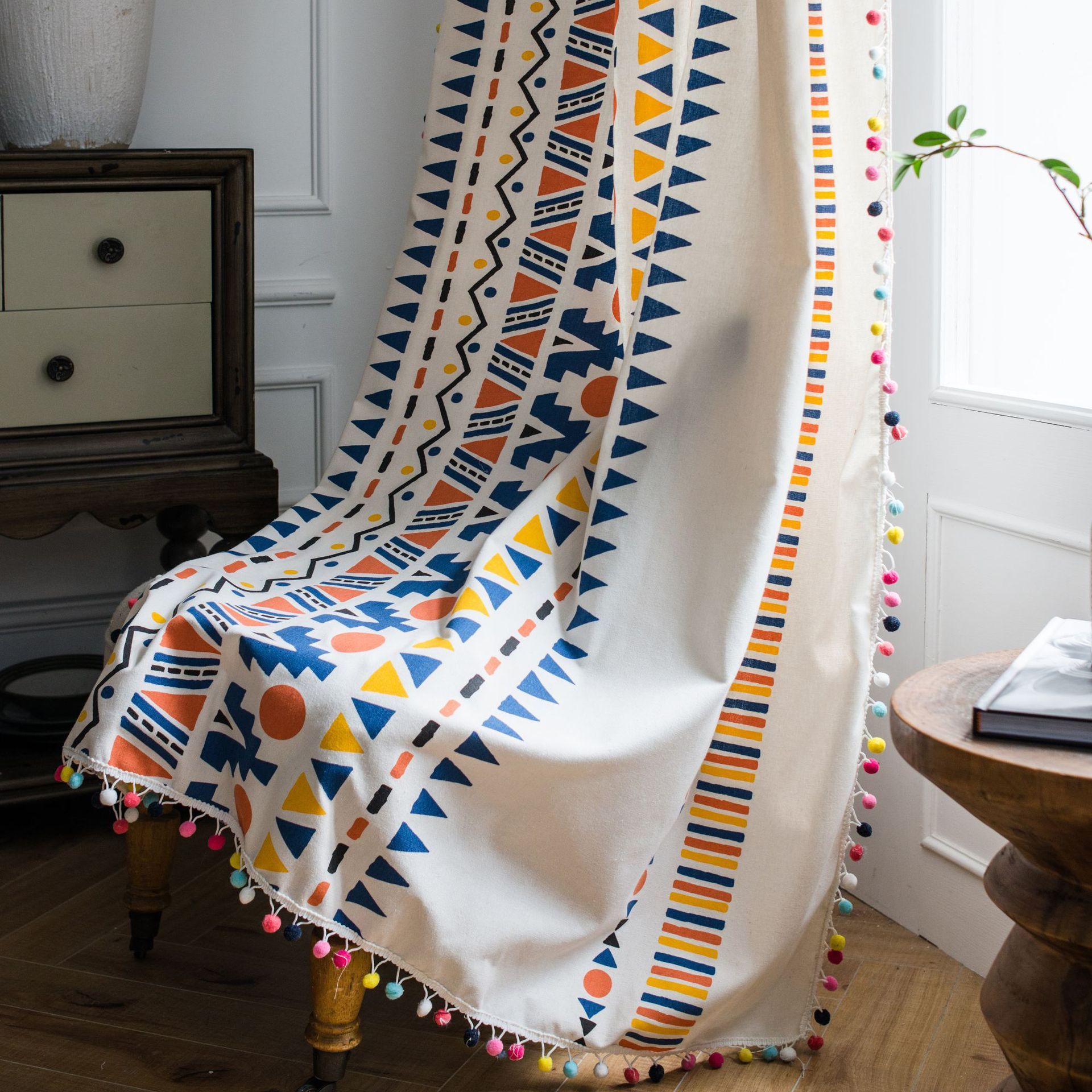 Cotton And Linen Printed Curtain