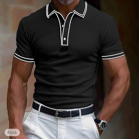 Lapel Placket Strip T-Shirt - Image 3