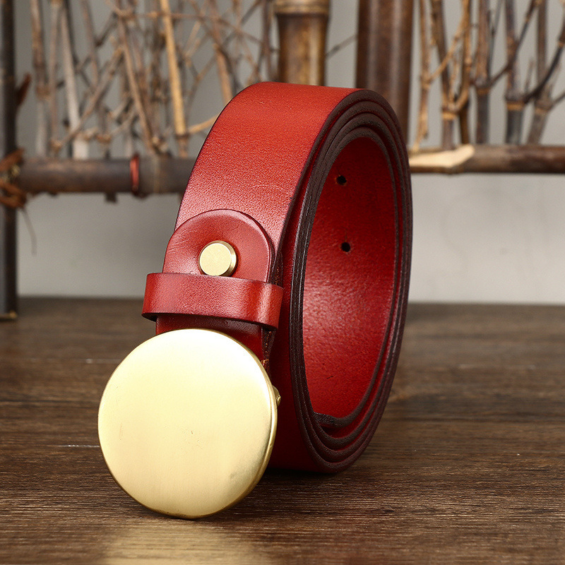 Fashion Smooth Round Buckle Belt For Men - Image 4