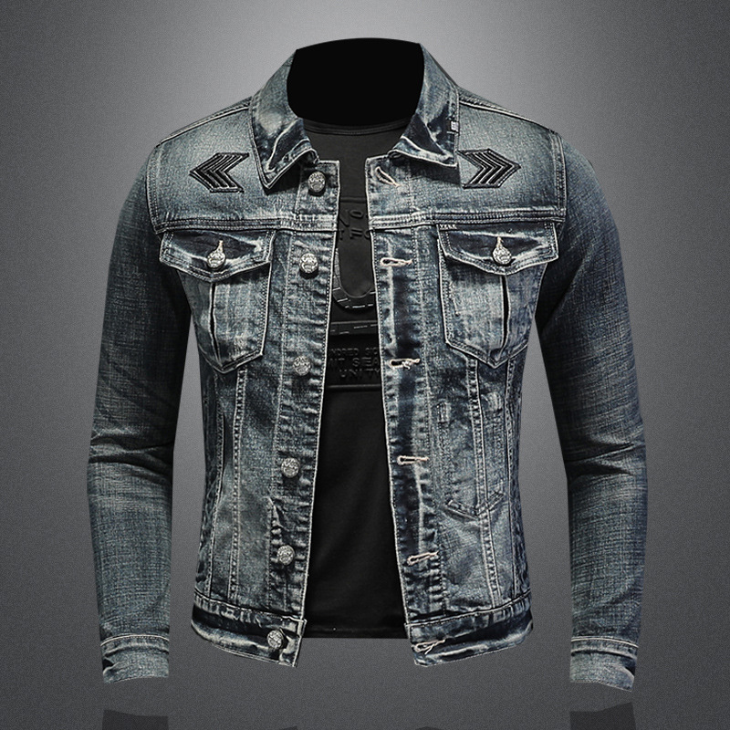 Stretch Denim Jacket For Men