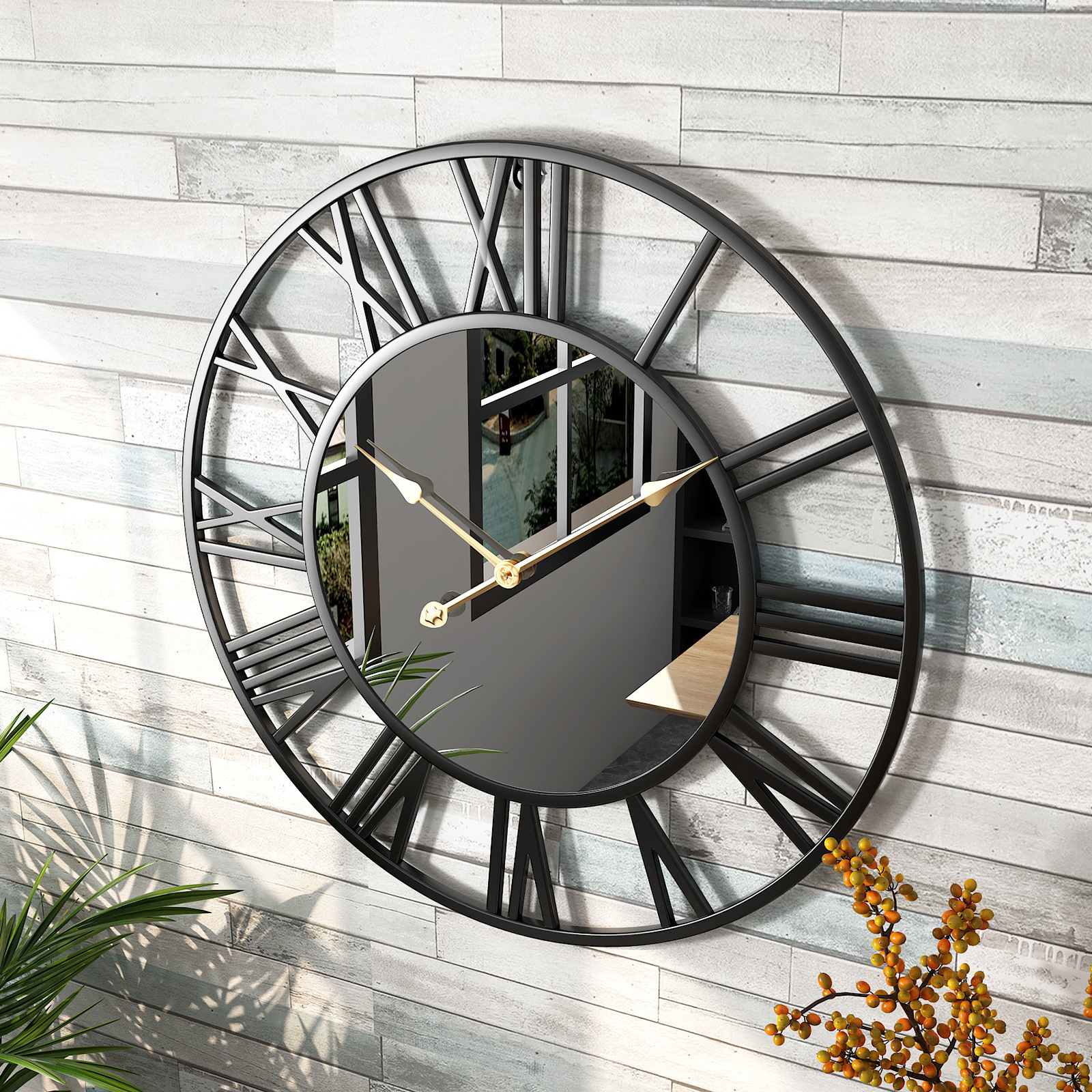 Round Wrought Iron Wall Clock - Image 3