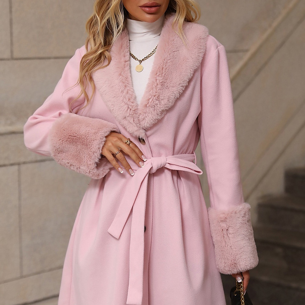 Lapel Cardigan Single-breasted Strap Trench Coat - Image 5