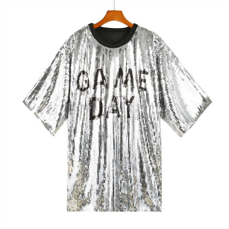 Sequined Short-Sleeved Top - Image 3