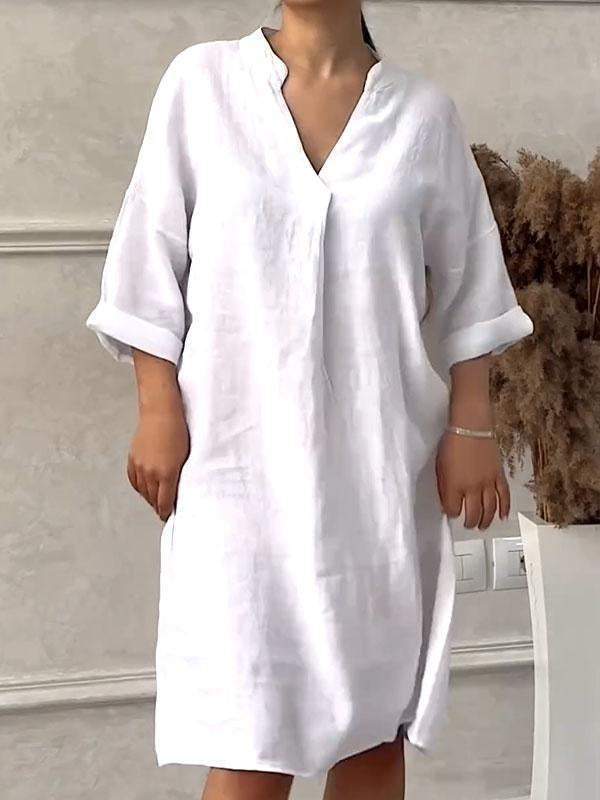 V-neck Loose Plus Size Dress - Image 5