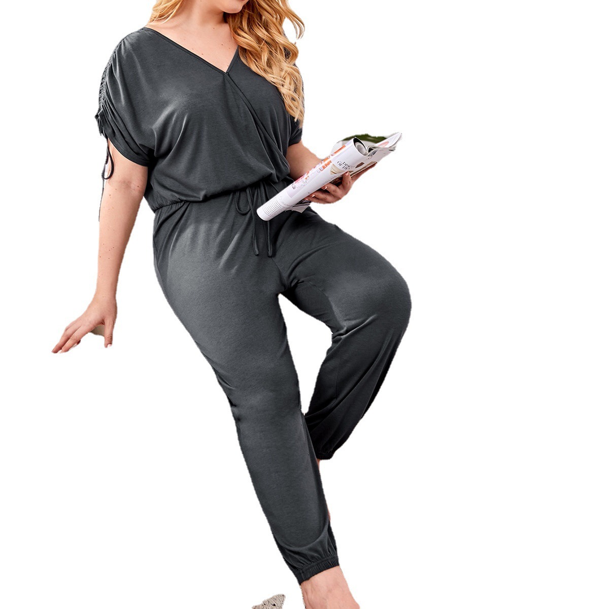 Leisure Short-sleeved Jumpsuit - Image 9
