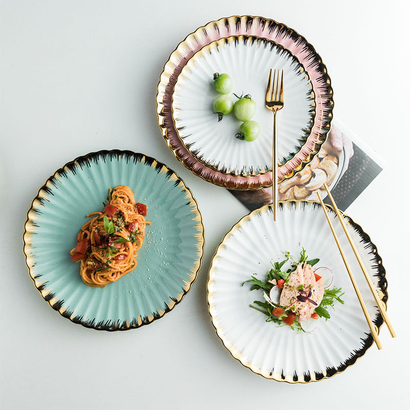 Ceramic Chrysanthemum Nordic Luxury Plate