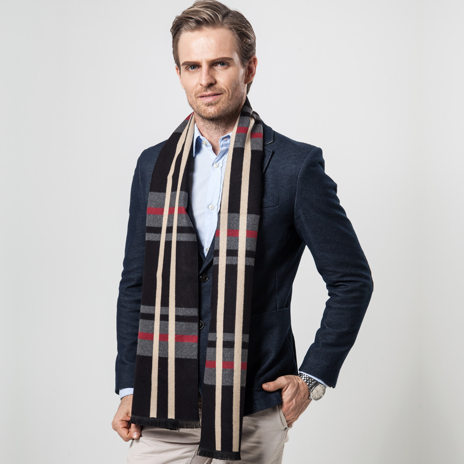 Classic Vertical Striped Plaid Scarf