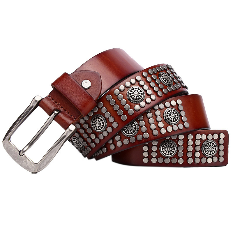 Fashion Rivet Cowhide Punk Belt - Image 8