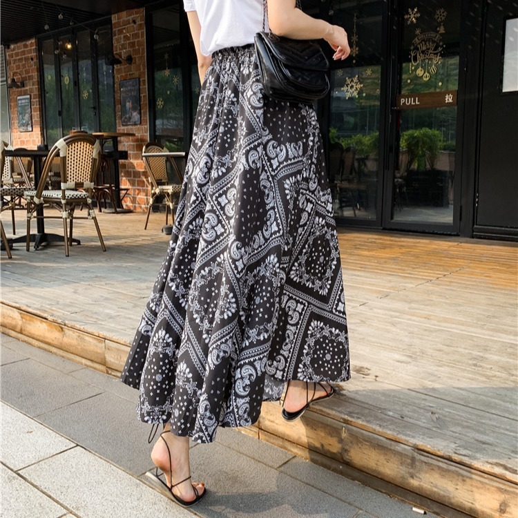 Retro Fashion Ethnic Big Swing A-line Skirt - Image 7