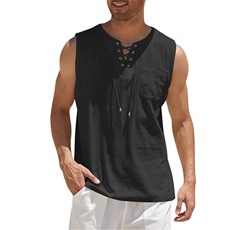 Tank Vest Tie Short Sleeve T-Shirt - Image 7